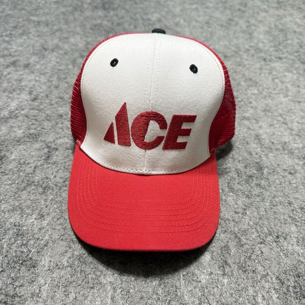 Ace Hardware Trucker Hat Snapback Mesh Cap Red White Vintage Retro Style
